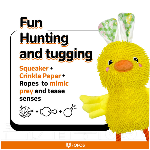 Fofos Easter Duck Noodle Plush Rope Toy for Dogs