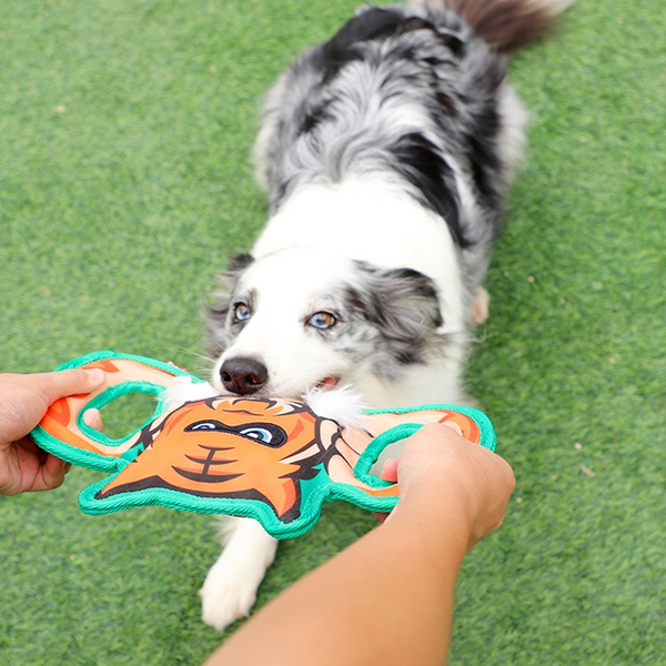 GiGwi Mighty Challenge Tiger Toy for Dogs (Orange/Blue)