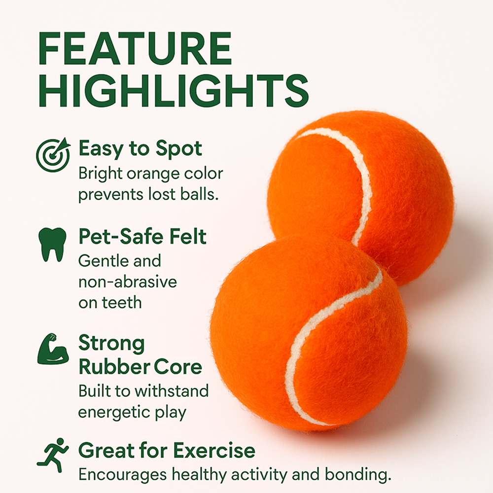Talking Dog Club Tennis Ball Toy for Dogs (Orange) Dogs-Toys Talking Dog Club Dropship
