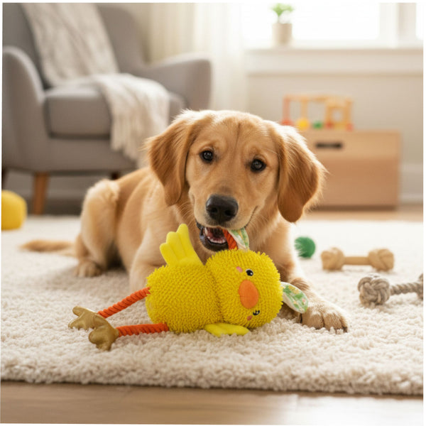 Fofos Easter Duck Noodle Plush Rope Toy for Dogs
