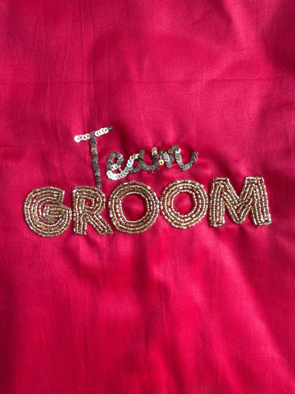 Pawgy Pets Team Groom Beadwork Tshirt for Dogs (Red)