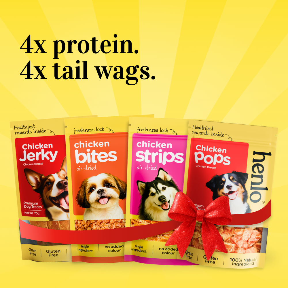 Henlo Single Ingredient High Protein Guilt Free Chicken Dog Treats Dog Treats + Others Henlo 4x70g