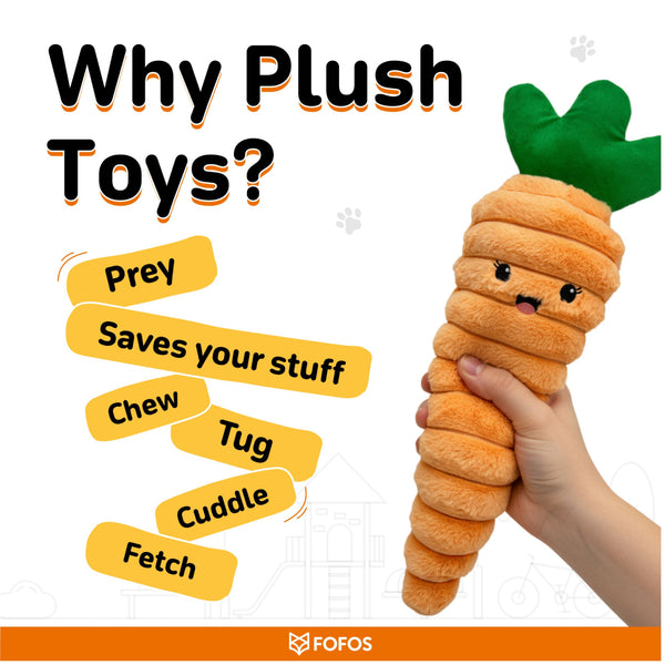 Fofos Easter Carrot Plush Toy for Dogs