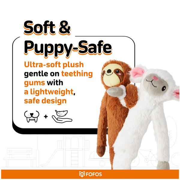Fofos Sloth and Sheep Rope Tug Toy for Dogs