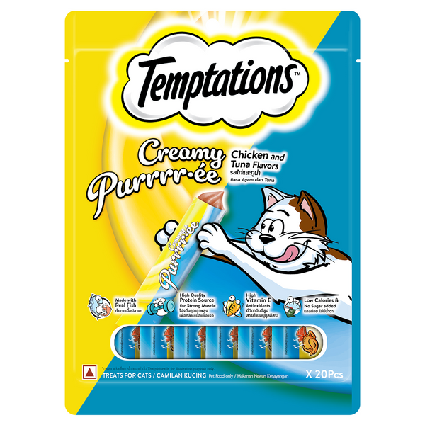 Temptations Creamy Purrrr ee Chicken & Tuna Cat Treats