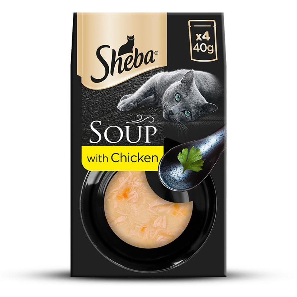 Sheba Soup with Chicken Adult Cat Wet Food Rewards Cats-Treats & Others Sheba 160g (4x40g)