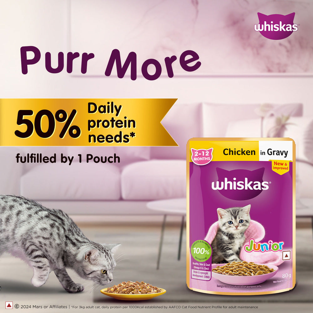 Whiskas Tuna in Jelly and Chicken in Gravy Meal Kitten Cat Wet Food Combo