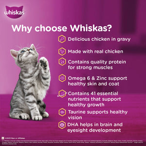 Whiskas Tuna in Jelly and Chicken in Gravy Meal Kitten Cat Wet Food Combo