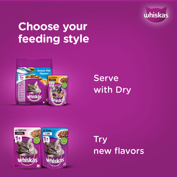Whiskas Tuna in Jelly Kitten and Chicken Gravy Adult Cat Wet Food Combo