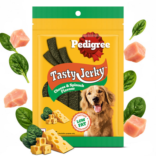 Pedigree Cheese & Spinach Tasty Jerky Dog Treats
