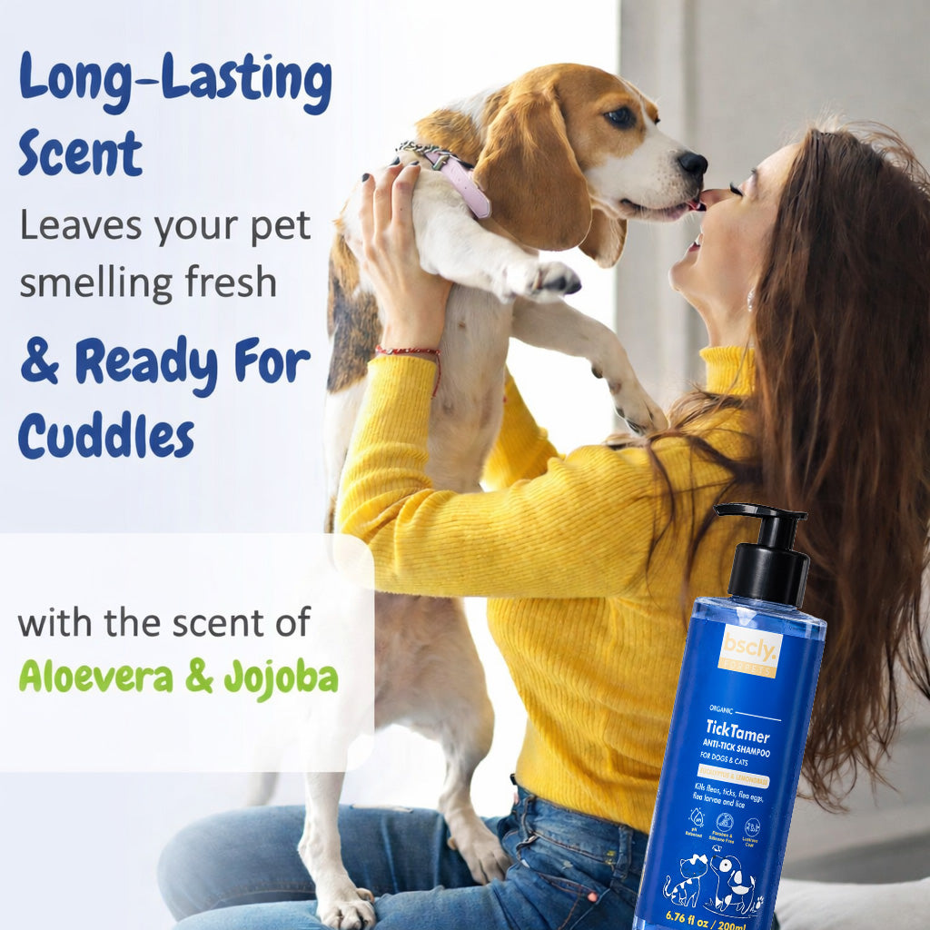 Bscly TickTamer Eucalyptus & Lemongrass Anti Tick Shampoo for Cats & Dogs Both-Grooming Supplies Bscly