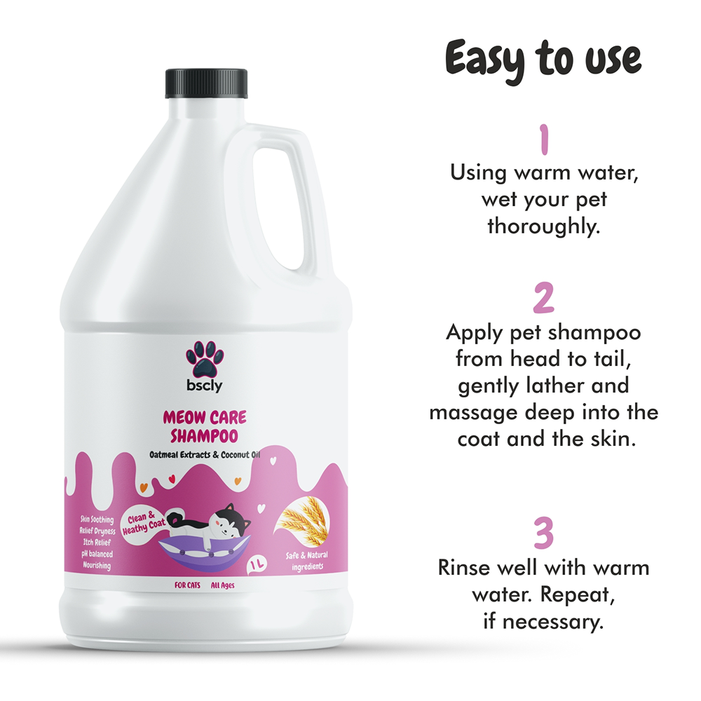 Bscly Strawberry Meow Care Shampoo for Cats Cats-Grooming Supplies Bscly