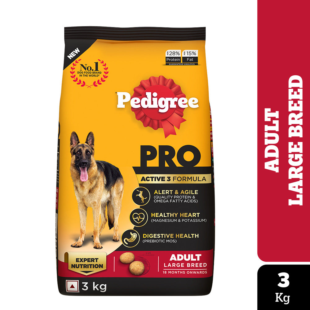 Pedigree PRO Expert Nutrition Active Adult (18 Months Onwards) Large Breed Dog Dry Food Dogs- Dry Food Pedigree PRO 3kg