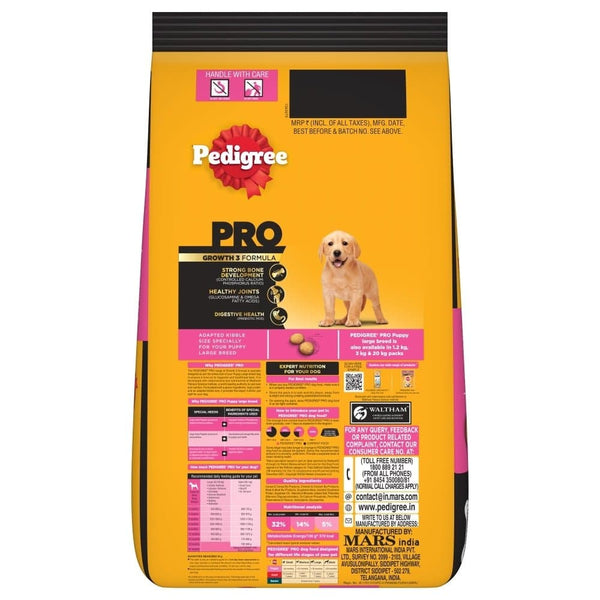 Pedigree PRO Expert Nutrition for Large Breed Puppy Dry and Chicken Chunks in Gravy Puppy Wet Food Combo