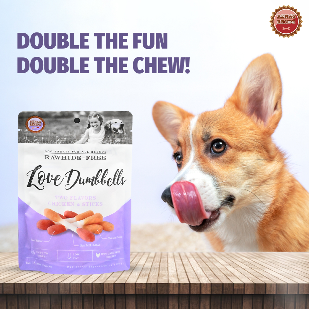 Rena Love Dumbbell Treats for Dogs (Buy 1 Get 1 Free) Dog Treats + Others Rena