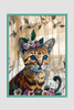EverythingBoho The Boho Cat Wall Art (Bottle Green) Pet Parent-Gifting & Merch EverythingBoho Dropship A3 Frame poster