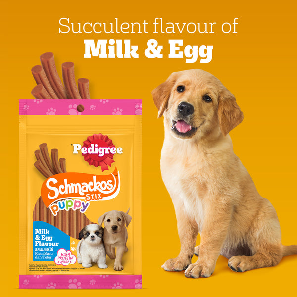 Pedigree Schmackos Stix Milk & Egg Flavour Puppy Dog Treat