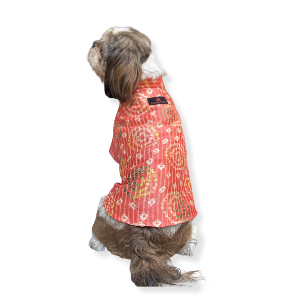 Pawgypets Silk Kurta for Dogs and Cats (Peach)