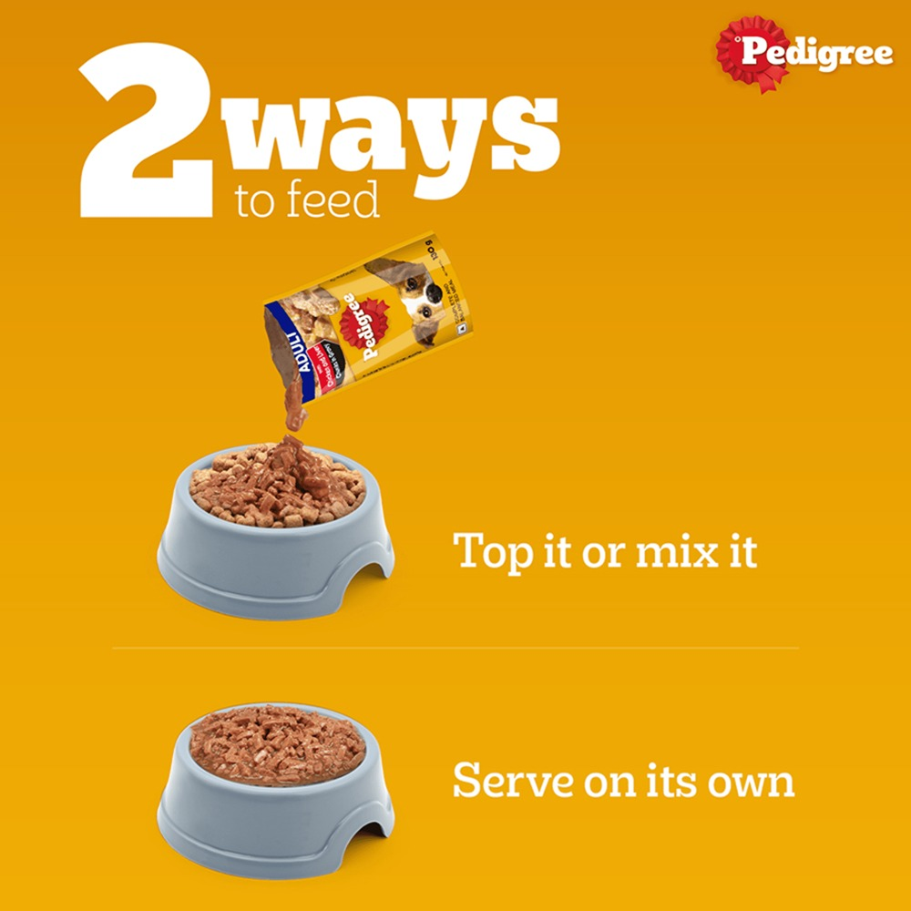 Pedigree PRO Active Adult Large Breed Dry Food, Pedigree Chicken Liver Gravy Adult Dog Wet Food Combo