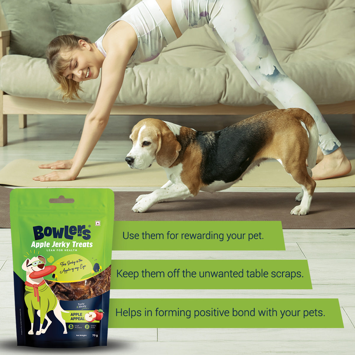 Bowlers Apple Jerky Dog Treats Dog Treats + Others Bowlers