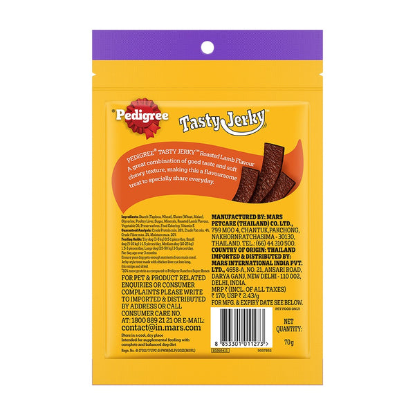 Pedigree Roasted Lamb Tasty Jerky Treat, Pet Vogue Dog-Shaped Plush Toy, & Trixie Hedgehog Ball Vinyl Toy Combo for Dogs