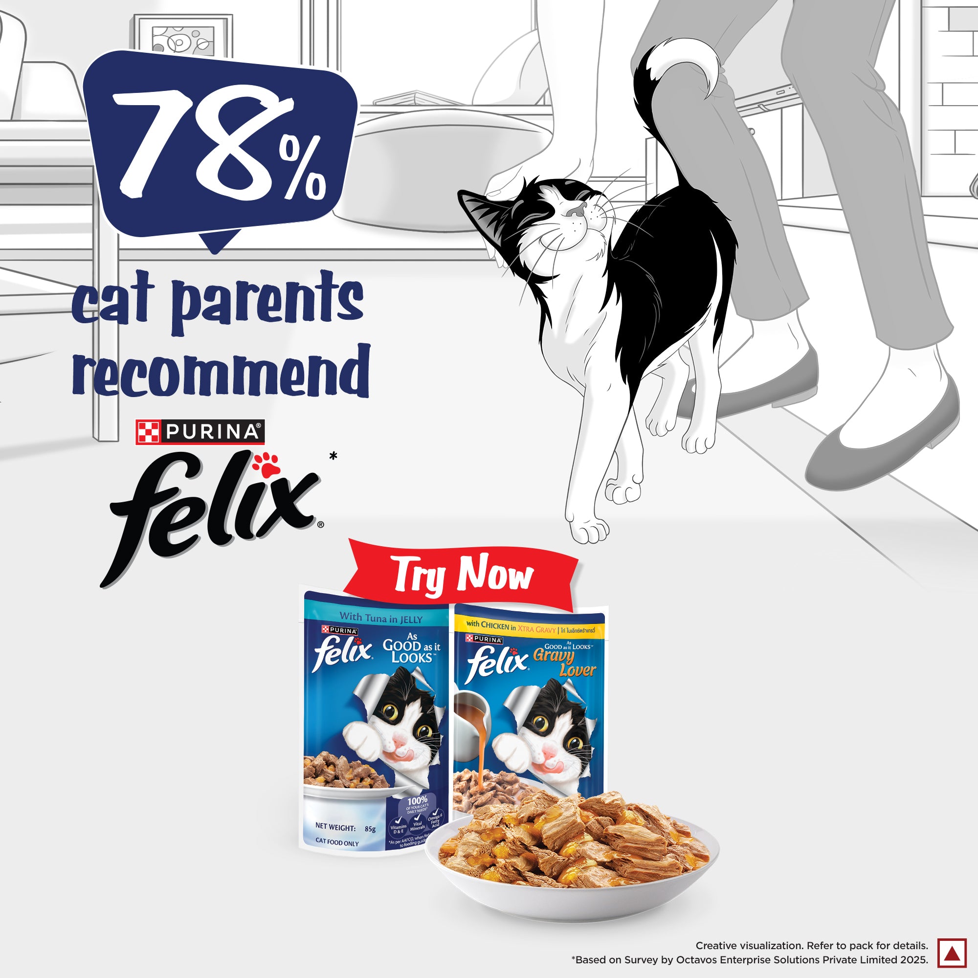 Purina Felix with Tuna in Jelly Adult Complete and Balanced Cat Wet Food Cats-Wet Food Felix