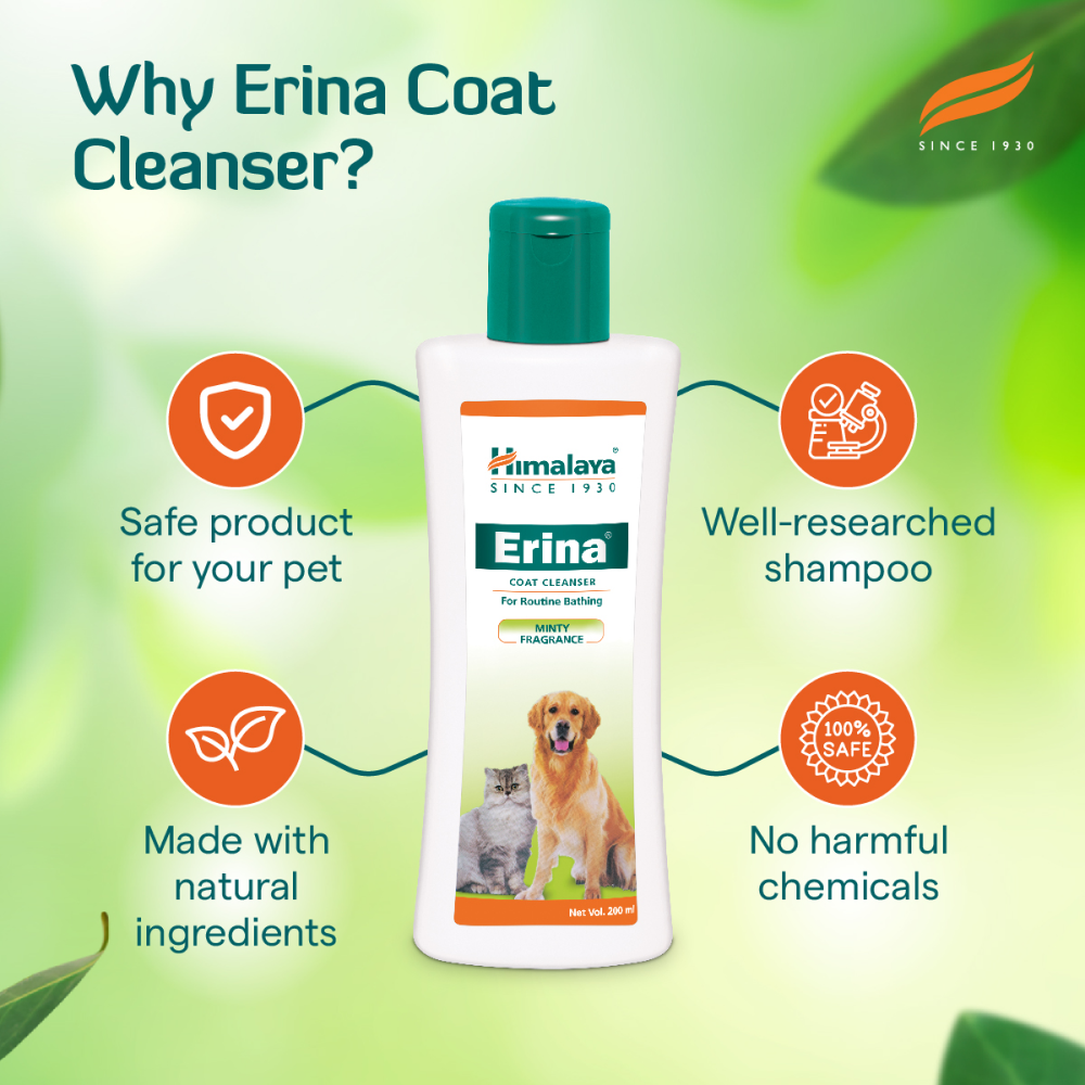 Himalaya Erina Coat Cleanser Shampoo for Dogs and Cats Both-Grooming Supplies Himalaya