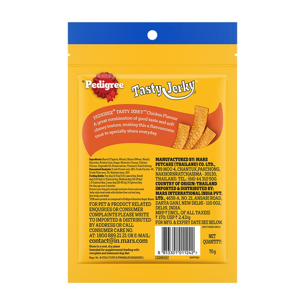 Pedigree Dentastix Oral Care for Adult (Small Breed of 5 to 10 kg) and Pedigree Chicken & Liver Flavour Tasty Jerky Dog Treats Combo