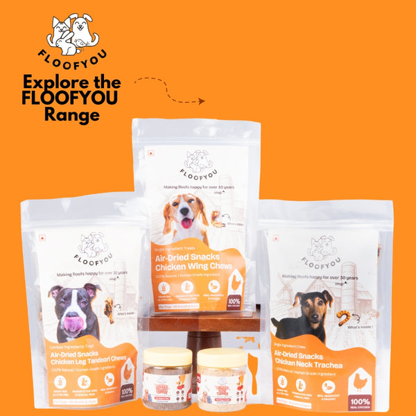 Floofyou Air Dried Chicken Neck Crunchy Dental Chew Dog Treats