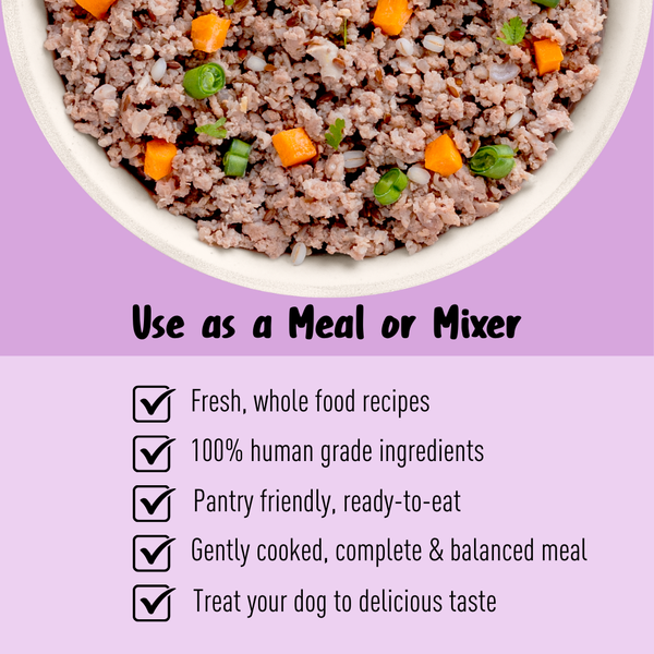 Homiee & Ginger Grain Free Mini Meals Surf & Turf, Fish Feista, Chicken & Barley Food for Dogs Combo