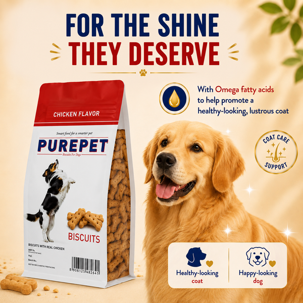 Purepet Chicken Flavour Real Chicken Biscuit Dog Treats Pouch