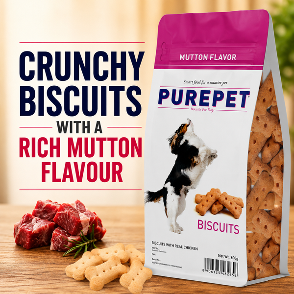 Purepet Mutton Flavour Real Chicken Biscuit Dog Treats Pouch