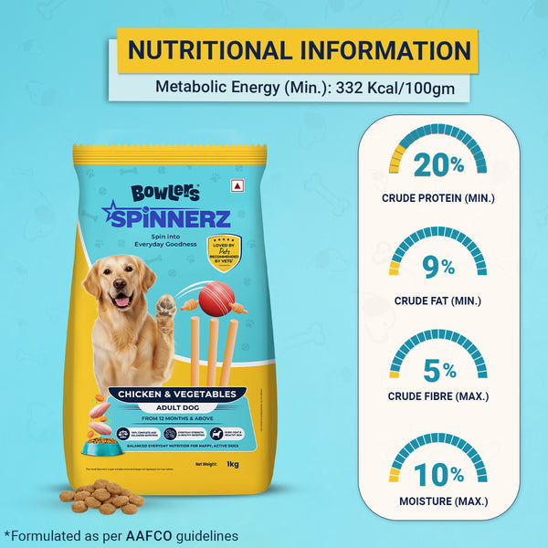 Bowlers Spinnerz Chicken & Vegetables Adult Dog Dry Food