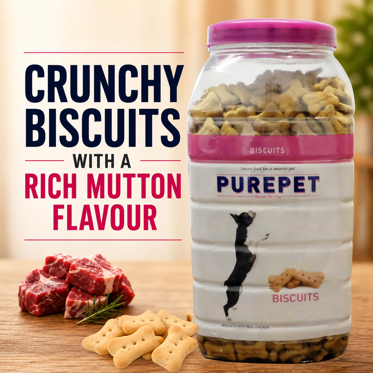 Purepet Mutton Flavour Real Chicken Biscuit Dog Treats Dog Treats + Others Purepet