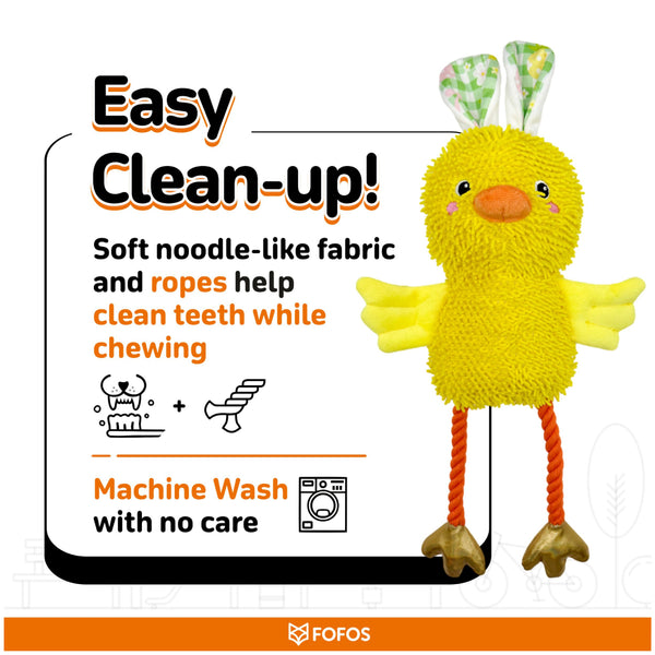 Fofos Easter Duck Noodle Plush Rope Toy for Dogs
