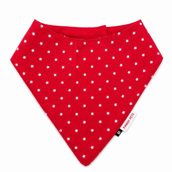 Pawgypets Star Denim Cap and Bandana Set for Dogs and Cats (Red)