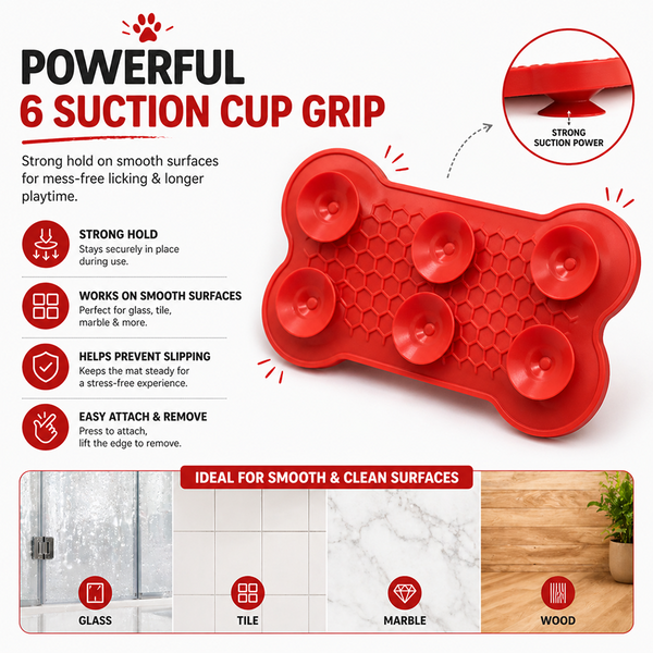 Talking Dog Club Lickable Bone Shaped Lick Mat for Dogs