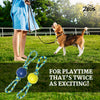 Zeus Rope Ball Tug with Hand Loops Toy for Dogs (Blue)