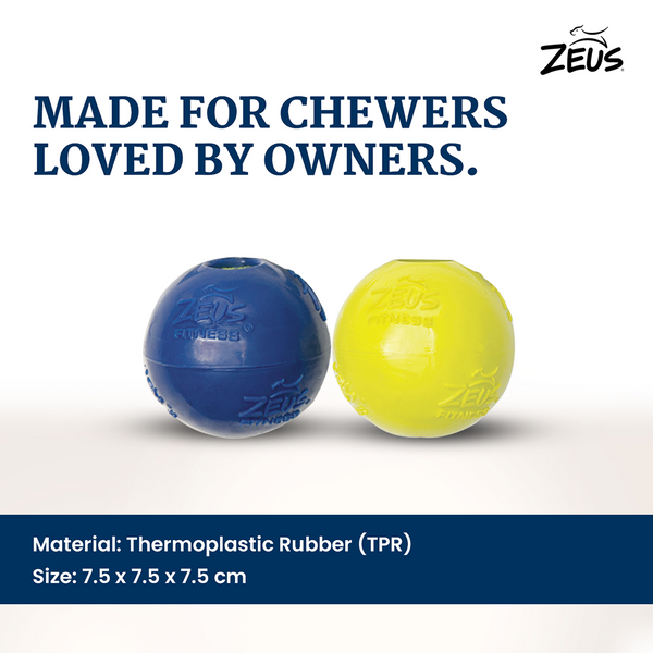 Zeus Tpr Encased Tennis Ball Toy for Dogs (Blue & Yellow)