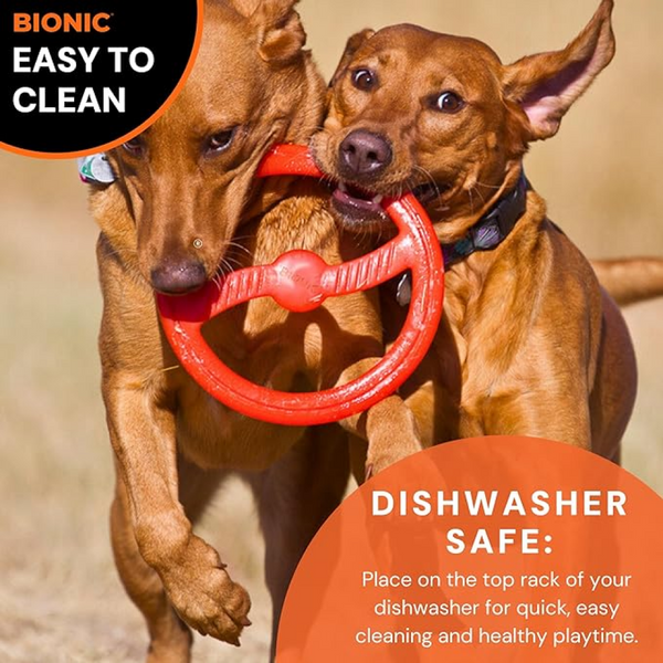 Bionic Toss N Tug Ring Toy for Dogs (Orange)