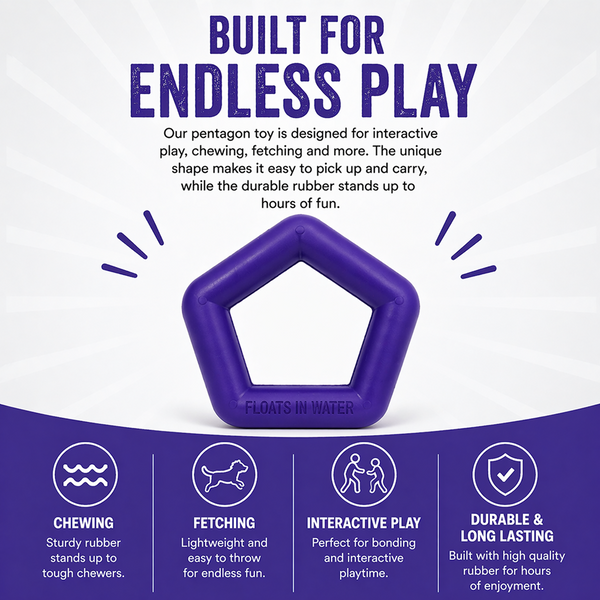 Talking Dog Club Sturdy Hexagon Floater Chew Toy for Dogs (Purple)
