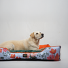 Skatrs Flower Meadow Bed for Dogs & Cats (Orange/Green) Both-Bedding, Mats & Travel Supplies Skatrs