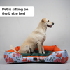 Skatrs Flower Meadow Bed for Dogs & Cats (Orange/Green) Both-Bedding, Mats & Travel Supplies Skatrs
