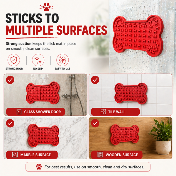 Talking Dog Club Lickable Bone Shaped Lick Mat for Dogs
