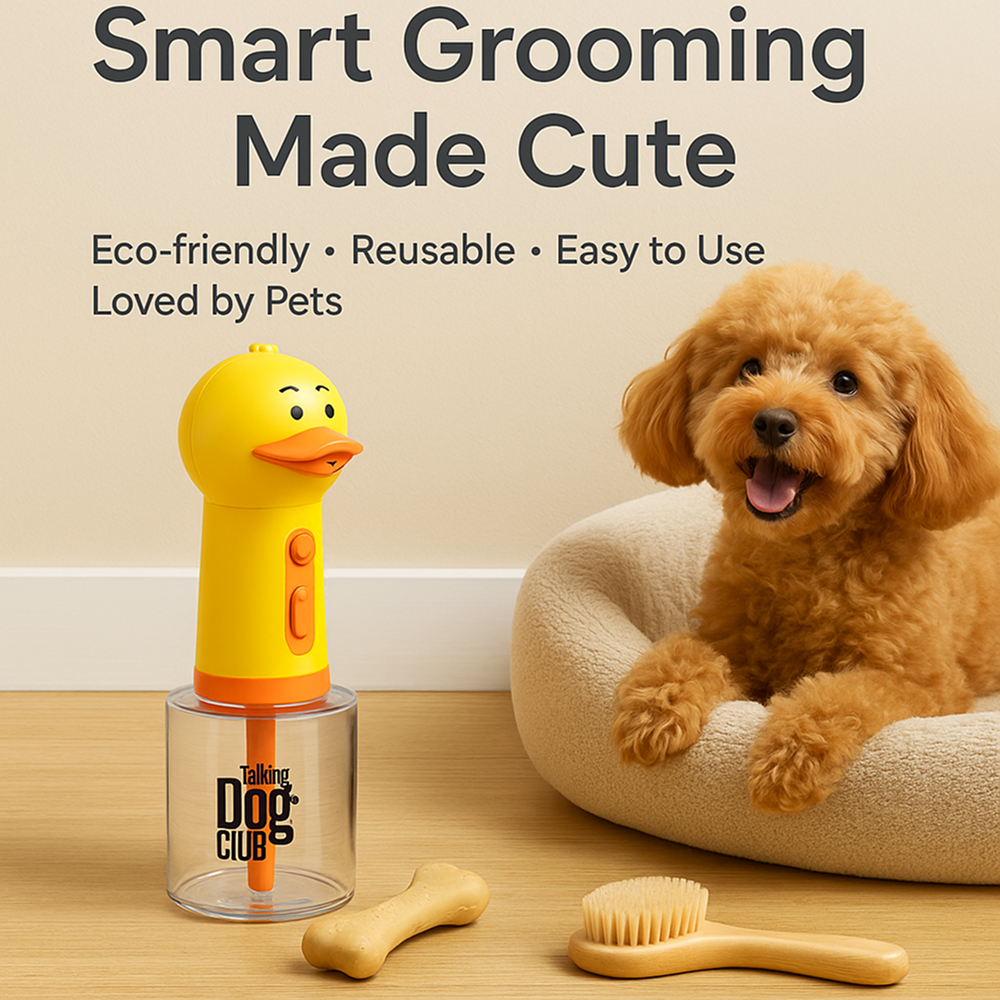 Talking Dog Club Oh Duck Shampoo Dispenser Spray with Free Bath brush for Dogs and Cats (Yellow) Both-Grooming Supplies Talking Dog Club Dropship