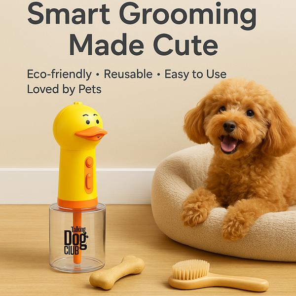 Talking Dog Club Oh Duck Shampoo Dispenser Spray with Free Bath brush for Dogs and Cats (Yellow)