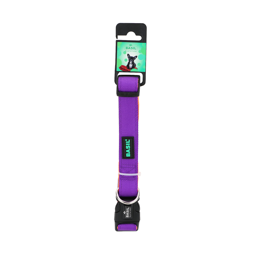 Basil Printed Adjustable Harness, Printed Leash and Nylon Padded Collar for Dogs Combo (Purple) - M