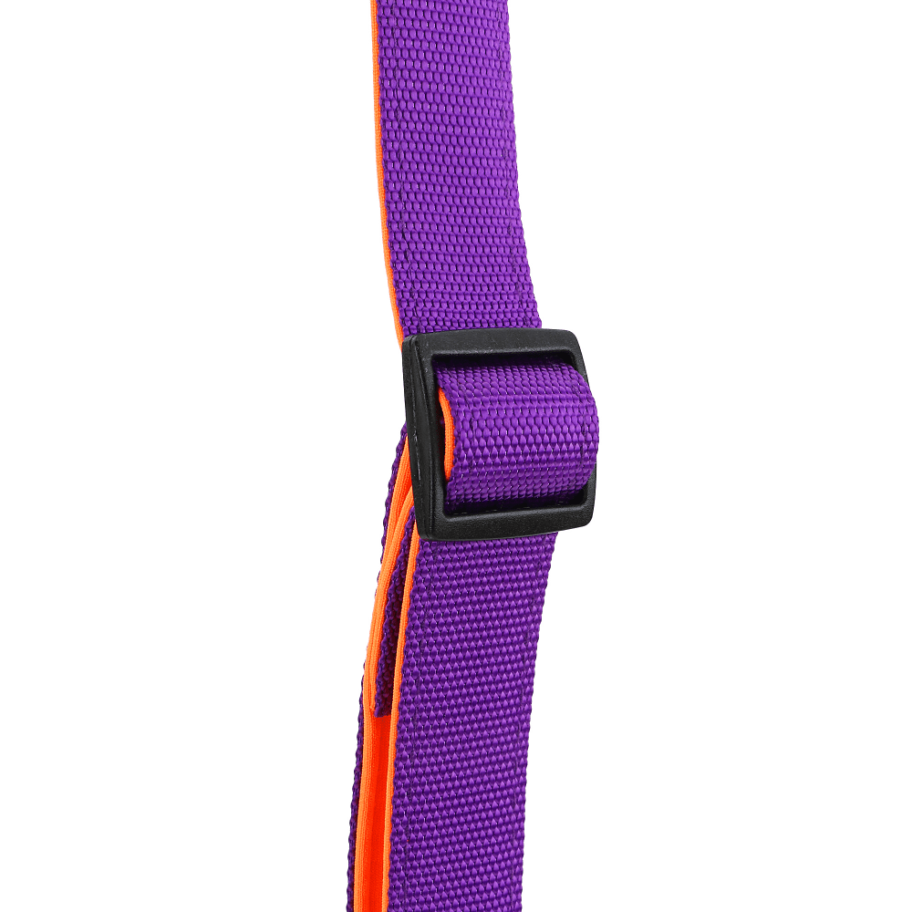 Basil Printed Adjustable Harness, Printed Leash and Nylon Padded Collar for Dogs Combo (Purple) - L