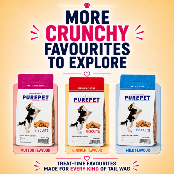 Purepet Mutton Flavour Real Chicken Biscuit Dog Treats Pouch