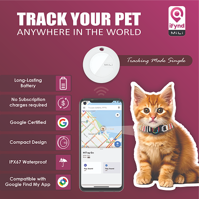 Mitag Go Anti Loss Device with Collar for Cats (Pink) | Android Cats-Collar, Leashes, harnesses Mitag Dropship